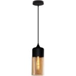 Suspension design style retro vintage contemporain couleur fum , lustre abat - jour en verre corde ajustable ...