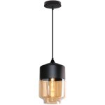 Suspension design style retro vintage contemporain couleur fum , lustre abat - jour en verre corde ajustable ...