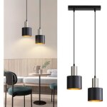 Suspension e27 gbly lampe suspendue vintage - lampe de cuisine suspendue 2 ampoules lampe de salle � ...