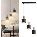 Suspension e27 gbly lampe suspendue vintage - lampe de cuisine suspendue 3 ampoules lampe de salle � ...