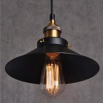 Suspension de ferme, plafonnier en fer forg� simple style industriel r�tro e27 cage en m�tal luminaire ...