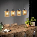 Suspension gbly lampe suspendue vintage r�tro - lampe suspendue design or noir 4 ampoules e14 lampe de ...