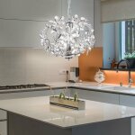 Suspension lampe à suspension feuilles plafonnier suspension design fleur, acrylique, chrome, abat - ... Suspension lampe à suspension feuilles plafonnier suspension design fleur, acrylique, chrome, abat - ...