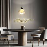 Suspension lampe suspension lampe suspension salon luminaire boule verre fum� h 120 cm