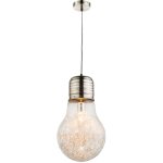 Suspension lampe de salon lampe de salle  manger plafonnier, mtal verre aluminium laiton clair, ampoule ...