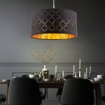 Suspension led lampe � suspension noire table � manger moderne lampe de salon, abat - jour textile rond, ...