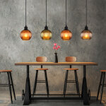 Suspension lampe suspendue plafonnier lampe de salle � manger boules de verre noir mat