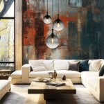 Suspension lampe suspendue lampe de table � manger boule de verre fum�e lampe de salon h 141 cm