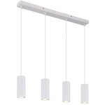 Suspension lampe de table � manger lampe de salon blanche 4 flammes h 120cm