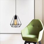 Suspension luminaire industrielle e27 2020, 5cm lustre abat - jour diamant noir