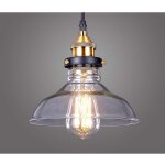 Suspension luminaire industrielle int�rieur vintage r�tro e27 edison culot lustre abat - jour en verre ...