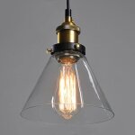 Suspension luminaire industrielle int�rieur vintage r�tro e27 edison culot lustre abat - jour en verre ...