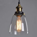 Suspension luminaire industrielle intrieur vintage rtro e27 edison culot lustre abat - jour en verre ...