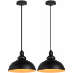 Suspension luminaire industrielle vintage rtro e27 29cm plafonnier lustre abat - jour mtal - 2pcs
