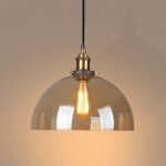 Suspension luminaire d'int�rieur industriel e27 plafonnier en verre noir lustre r�tro pour chambre cuisine ...