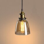 Suspension luminaire d'int�rieur industriel lustre r�tro e27 plafonnier en verre noir pour chambre cuisine ...