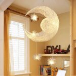 Suspension luminaire moderne disign lune et Étoiles 5 lampes led lustre plafonnier suspension pour enfants ... Suspension luminaire moderne disign lune et Étoiles 5 lampes led lustre plafonnier suspension pour enfants ...