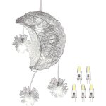 Suspension luminaire moderne disign lune et toiles 5 lampes led lustre plafonnier suspension pour enfants ...