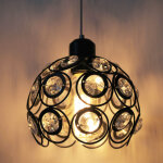 Suspension luminaire moderne lustre plafonnier abat - jour cristal lampe � suspension int�rieur �20cm ...