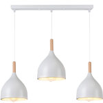 Suspension luminaire de salon lustre en bois m�tal lampe plafonnier industriel pour chambre cuisine blanc ...