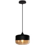Suspension luminaire vintage industriel lustre suspension abat - jour en verre lustre plafonnier noir ...