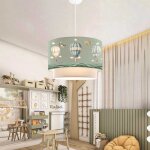 Suspension lurgan pour enfant motif de ballons � air chaud vert lux. pro