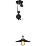 Suspension lustre � poulie plafonnier lampe suspension vintage industrielle noir - 1 douille