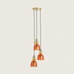 Suspension m�tal et verre tri baudelaire rouge