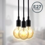 B. k. licht - suspension nordic ronde pour 3 ampoules e27 spots design retro industriel vintage noir ...