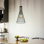 Suspension plafonnier lampe de salle � manger lampe de cuisine, m�tal noir laiton antique, e27, h 120 ...