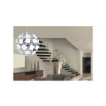 Sampa - suspension ronde lustre moderne blanc en m�tal 4 lumi�res design