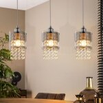 Suspension de table � manger 3 flamme e27 - noir vintage 150cm r�glable en hauteur lampe de salon avec ...