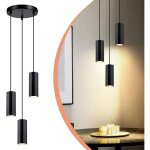 Suspension table � manger noir 3 flammes - lampe � suspendre gu10 salon suspension moderne lampe de salle ...