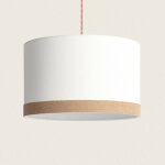 Ledkia ? suspension en tissu naturel cylindrique blanc ? abat - jour �l�gant pour ampoule e27 ? c�ble ...