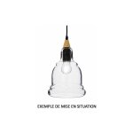 Millumine - suspension verre et bois axiome lustre r�tro