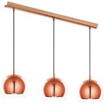 Suspension en verre rocamar l78 cm - cuivre