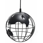 Suspension vintage industrielle globe lampe de plafond luminaire en boule m�tal diam�tre 20cm ? noir