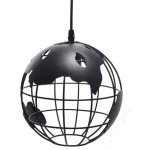 Suspension vintage industrielle globe lampe de plafond luminaire en boule mtal diamtre 20cm ? noir