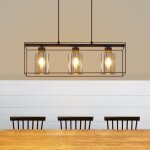 Suspension vintage lampe � suspendre noir lampe de salle � manger - 3 flammes suspension r�glable en ...