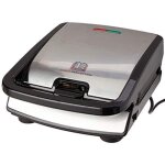 Sw852d - appareil � sandwichs, 700 w, rev�tement anti - adh�sif, noir / acier inoxydable. - tefal