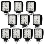 Swanew 10x 48w projecteur phare de travail 12v 24v led carr led moto spot feux additionnels offroad ...