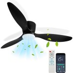 Swanew - 132cm ventilateur de plafond � led dimmable avec t�l�commande pour les lumi�res de la chambre ...