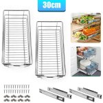 Vingo - swanew 2x 30cm tiroir de cuisine placard coulissant tiroir tlescopique cuisine tagre panier ...