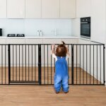 Swanew - barri�re de s�curit� enfant 305 cm barri�re pare feu grille de protection m�tal pliable avec ...