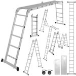 Swanew - chelle multifonctionnelle en aluminium 4x5 582cm jusqu'� 150kg de capacit� de charge �chelle ...