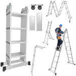 Swanew ? �chelle pliante articul�e 4x4 marches ? �chafaudage multifonction ? capacit� 150 kg ? hauteur ...