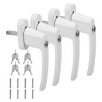 Swanew - poigne de fentre avec serrure verrouillable alu mme cl blanche - 4x blanc