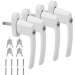 Swanew - poign�e de fen�tre avec serrure verrouillable alu m�me cl� blanche - 4x blanc