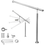 Swanew rampe d'escalier en acier affin� rambarde main courante balustrade escalier pied de support 100cm ...
