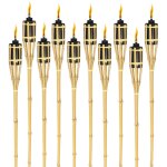 Swanew torche de jardin en lot de 10. flambeaux en bambou. avec mche. clairage d'ambiance. hauteur ...